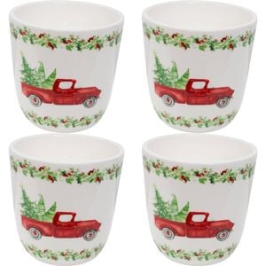 4PK LVD 10x10cm Ceramic Wax Candle Christmas Wishes 1 Home Decor