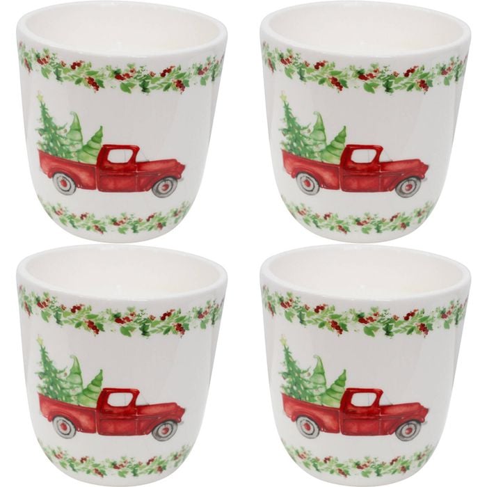 4PK LVD 10x10cm Ceramic Wax Candle Christmas Wishes 1 Home Decor