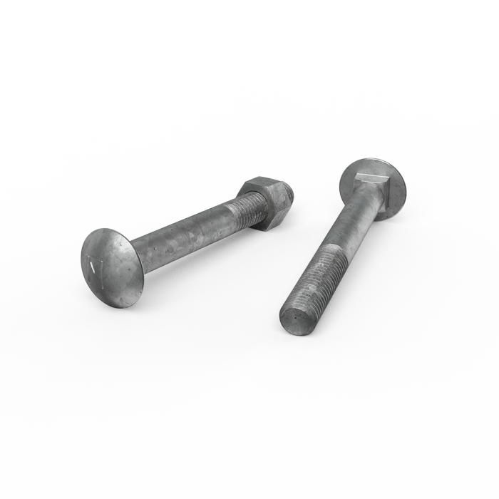 ZENITH M12 x 100mm Hot Dip Galvanised Cup Head Bolts & Nuts - Each