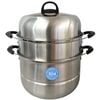 32cm 3Tier Stainless Steel Food Steamer with Glass Lid – Durable & MultiLayer Cooking Pot