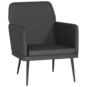 vidaXL Armchair Black Faux Leather Sleeper Recliner Leisure Single Sofa Chair
