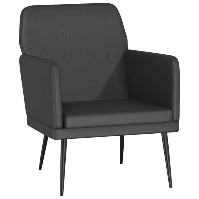 vidaXL Armchair Black Faux Leather Sleeper Recliner Leisure Single Sofa Chair