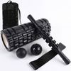 PROFLEX 6-Piece Foam Roller & Massage Set with Massage Stick, Balls, Stretching Band & Carry Bag, Black
