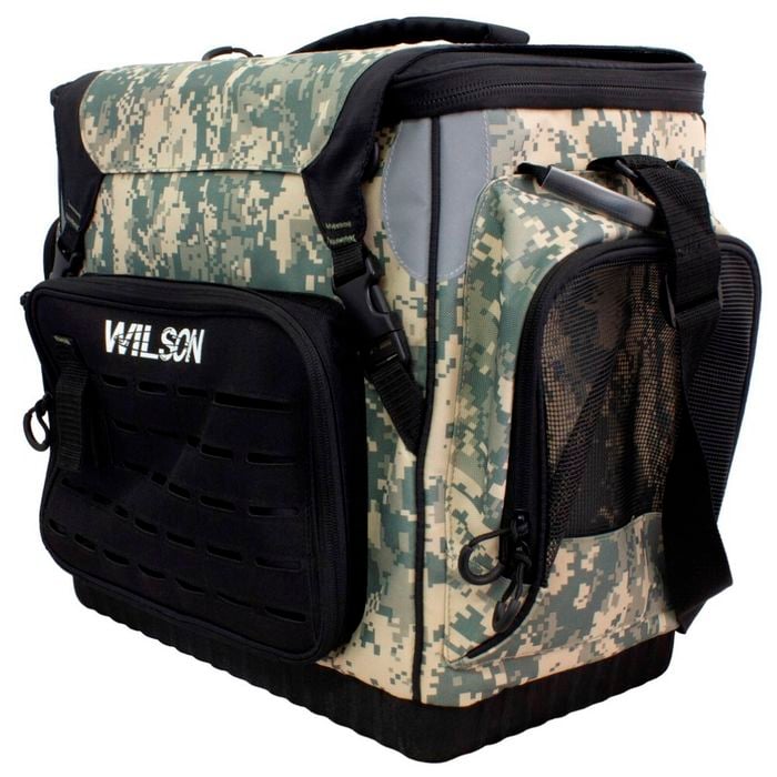 Wilson Platinum Tournament Digi Camo Fishing Tackle Bag with 8 Tackle Trays