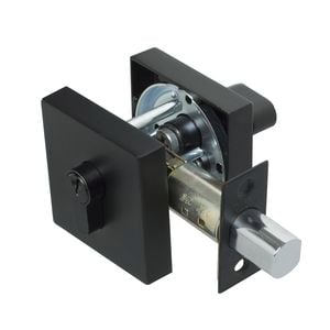 Miles Nelson Square Matt Black Single Cylinder Deadbolt