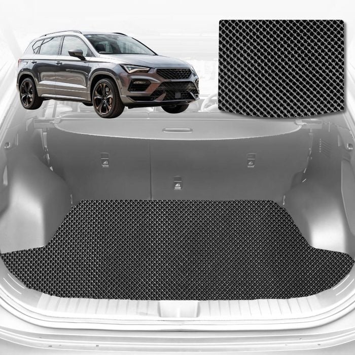 6D Diamond Car Boot Mat for Cupra Ateca 2016-Current-Cargo Mat-Black-Outback GT