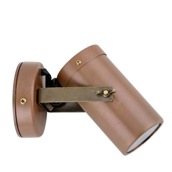 CLA Lighting Exterior Adjustable Head Aged Copper Pillar Spot light IP54