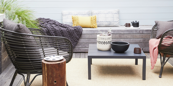 outdoor setting with furniture and bbq