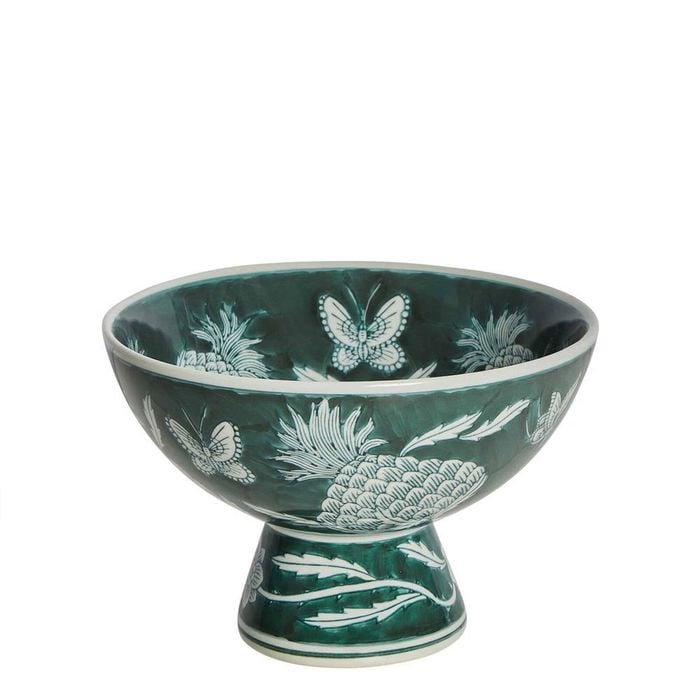 Belle Thistle Porcelain Bowl 23x16cm Round - Green