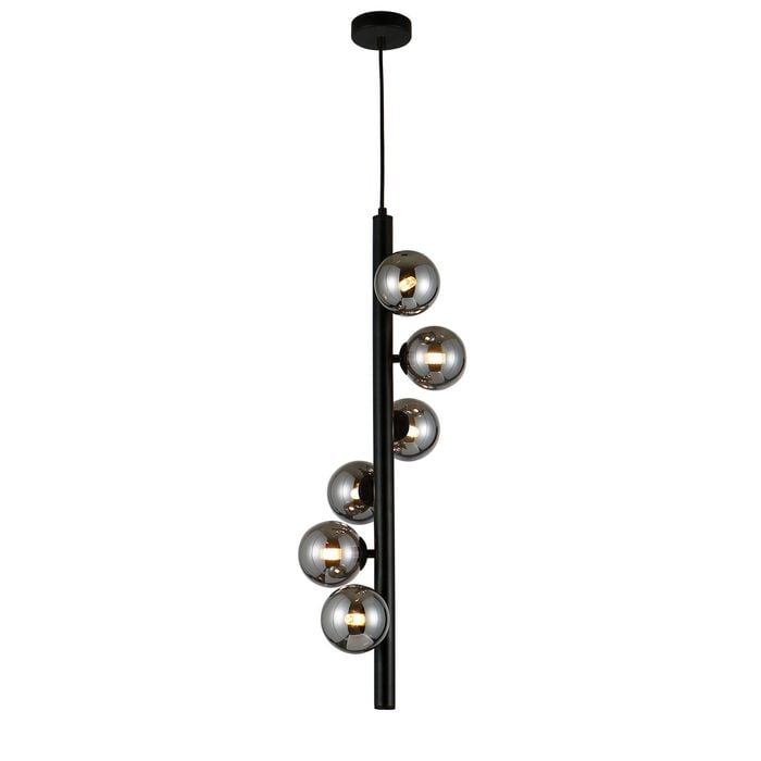 Vencha Midday 6 Light Drop Pendant - Black
