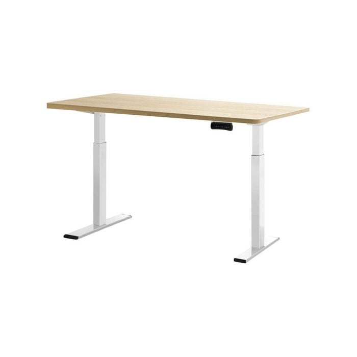 Artiss Sit Stand Desk Motorised White Oak 120CM Bunnings Australia