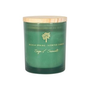 Nicola Spring Soy Wax Scented Candle 130g - Sage & Seasalt - Herbal Spa Fragrance In Glass Jar - Long Burn Aromatherapy Candle