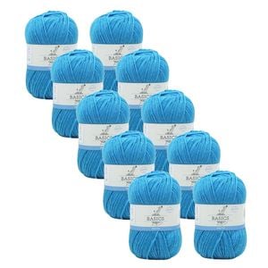 10x Malli Deep Teal Blend Basic 100g Knitting/crochet Yarn Acrylic/poly