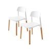 La Bella 2 Set White Retro Belloch Stackable Dining Cafe Chair