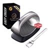 Gourmet Easy Garlic Press Rocker Stainless Steel With Eject Base + Scraper Spoon
