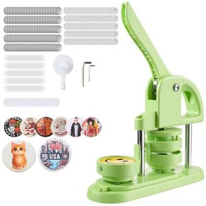 VEVOR 58mm Button Maker Machine Green Plastic with 100pcs Parts for DIY Badges
