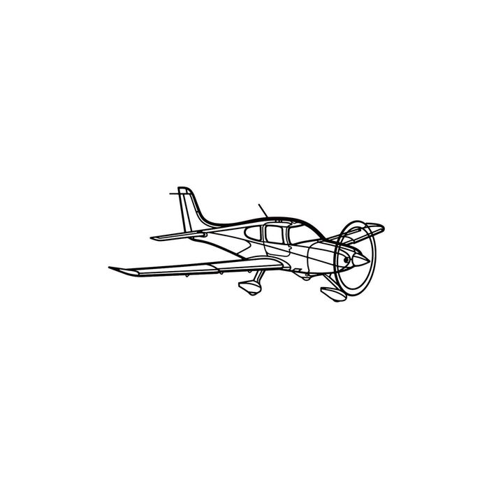 Ignite Laser Cirrus SR22 G2 - Four-Seat High-Performance Aircraft Silhouette Metal Wall Art Rustic Metal 23.6 inch - 60 cm