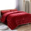Giselle Bedding Burgundy Faux Mink Quilt Duvet Doona Super King