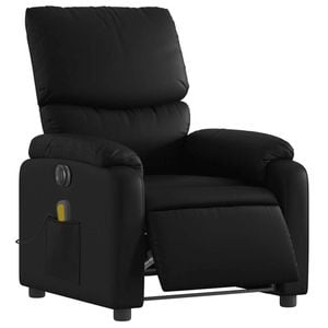 vidaXL Electric Massage Recliner Chair Armchair Single Sofa Black Faux Leather