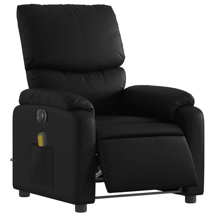 vidaXL Electric Massage Recliner Chair Armchair Single Sofa Black Faux Leather