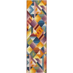 The Rug Connection Horizon Geo Multi 200x80cm - Small Runner Pet Friendly Outdoor Rug