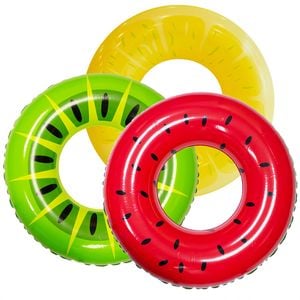 Catzon 3pcs Inflatable Swim Tube Raft Summer Fruits Painting Pool Toys