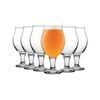 LAV 6 Piece Angelina Classic Tulip Beer Glass Set - Large Bowl Shaped Craft Beer Ale Glasses - Clear - 570ml