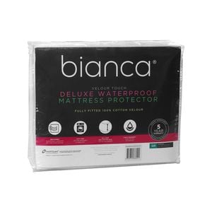 Velour Touch Mattress Protector Waterproof White - Single Bed
