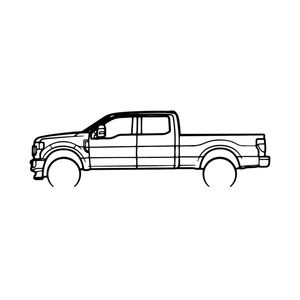 Ignite Laser Ford 2022 F 250 Superduty Silhouette Metal Wall Art Coated Black 23.6inch/60cm