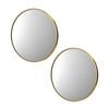 Oikiture Wall Mirrors Round 80cm Gold Set of 2 Home Decor