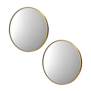 Oikiture Wall Mirrors Round 80cm Gold Set of 2 Home Decor