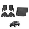 AUSGO Floor Mats & Boot Liner Set for Jeep Wrangler JK Series 4Door 2007-2011 Car Floor Liners Cargo Mat