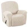 Smarcute Recliner Cover 1 Piece Jacquard Stretch Fabric Slip Resistant Sofa Cover Natural