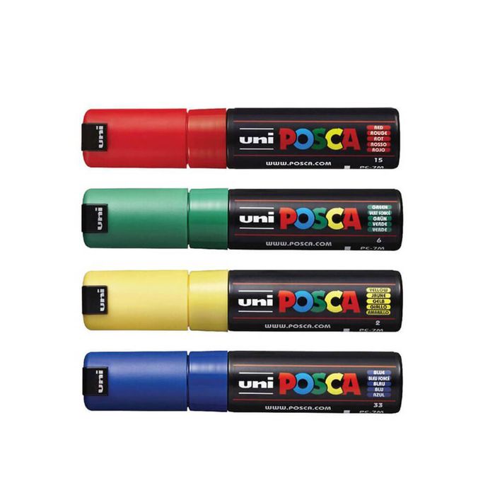 Uni Posca 4.5mm Tip Marker Assorted (4pk) (Assorted)