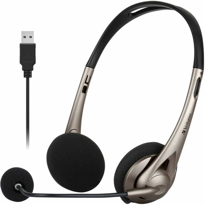 Verbatim Wired Over-the-head, On-ear Stereo Headset - Grey - Binaural - Supra-aural - 32 Ohm - 20 Hz To 20 Khz