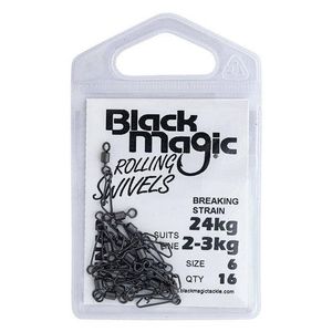 Black Magic Rolling Swivel With Snap Small Pack 23kg (24kg Breaking Strain)