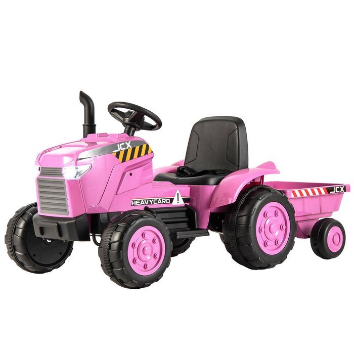 Costway 12V Kids Ride On Tractor Remote Control Pink