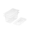 SOGA 1/3 GN Polycarbonate Food Pan 150mm Clear 2 Pack with Lids