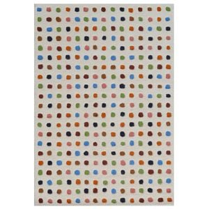 Handtufted Wool Rug-dot 6449-ivory/multi-110x160cm