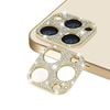 Camera Lens Protector Cover Bling Rhinestone Diamond - For Apple iPhone 15 / 15 Plus (Gold)
