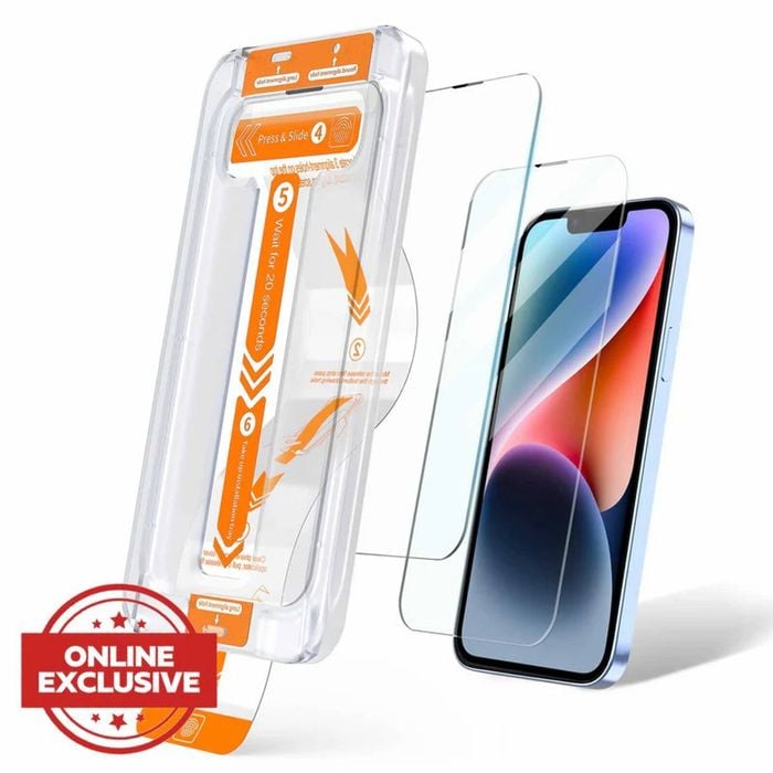 Tough On iPhone 14 Plus Tempered Glass Screen Protector 2 Pack with Installation Kit