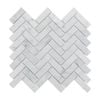 Decor8 Tiles 305 x 325 x 10mm White Marble Herringbone Carrara Mosaic Tile