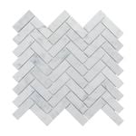 Decor8 Tiles 305 x 325 x 10mm White Marble Herringbone Carrara Mosaic Tile
