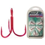 5 Pack of Surecatch Red Chemically Sharpened Treble Fishing Hooks [Size: 10]