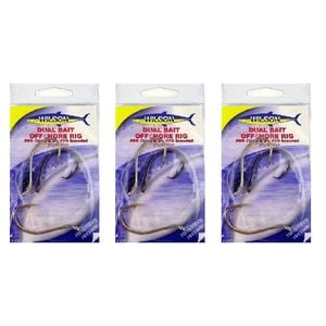 3x Wilson Live Dual Bait Offshore Rig 8/0Circle&2x7/0 Snooded Paternoster