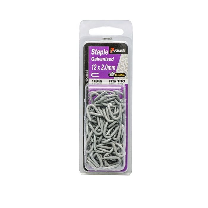 Paslode 12 x 2.0mm Galvanised Staple Nails - 130 Pack