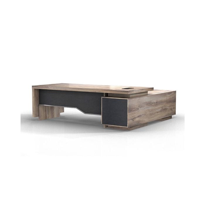 Modern Furniture LARKIN Executive Desk with Left Return 240cm - Oak & Black