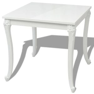 vidaXL Dining Table 80x80x76 cm High Gloss White Kitchen Furniture Square
