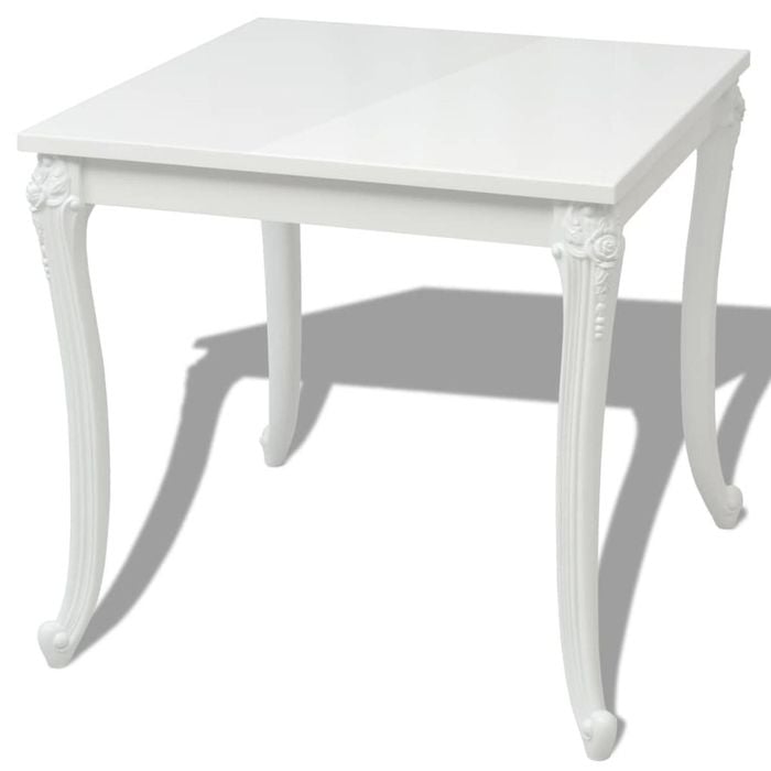 vidaXL Dining Table 80x80x76 cm High Gloss White Kitchen Furniture Square