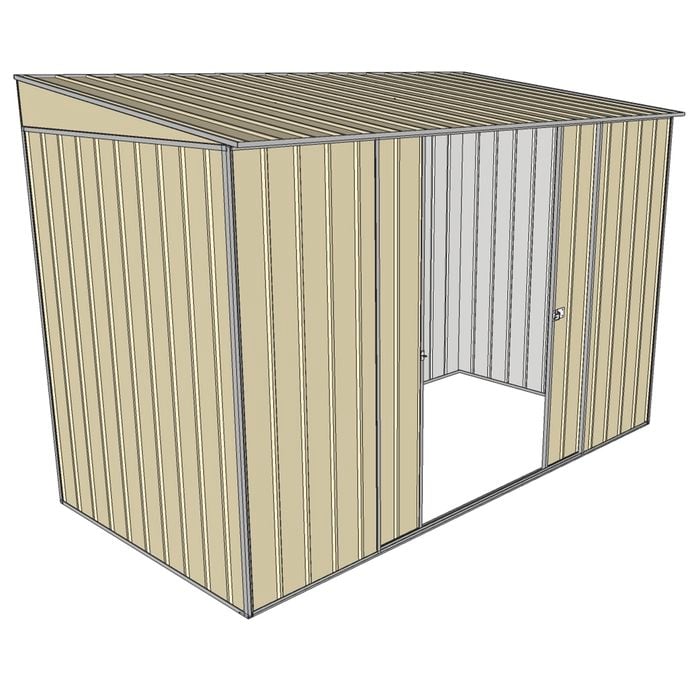 Build-a-Shed 3.0 x 1.5 x 2.0m Double Sliding Door Skillion Shed - Cream